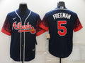 Men's Atlanta Braves Freedie Freeman Navy Stitched Baseball Jersey