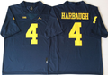 Men's Michigan Wolverines Jim Harbaugh Navy Alumni Player Game Jersey