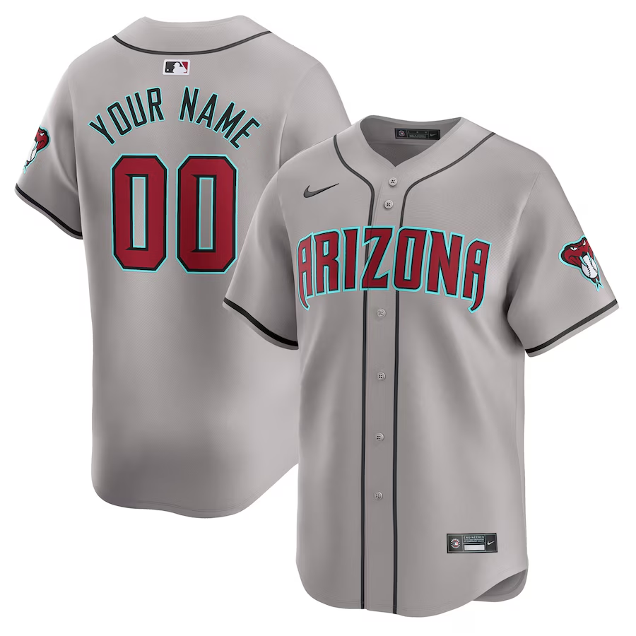 Men's Arizona Diamondbacks Gray Away Limited Custom Jersey