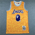 Men's Los Angeles Lakers Bape Yellow 1996-97 Hardwood Classics Swingman Jersey