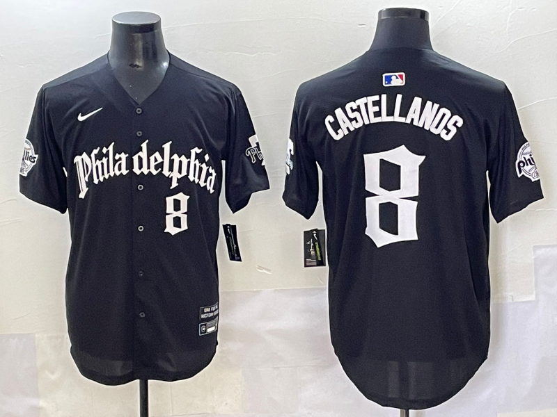 Men's Philadelphia Phillies Nick Castellanos Black Replica Player Jersey