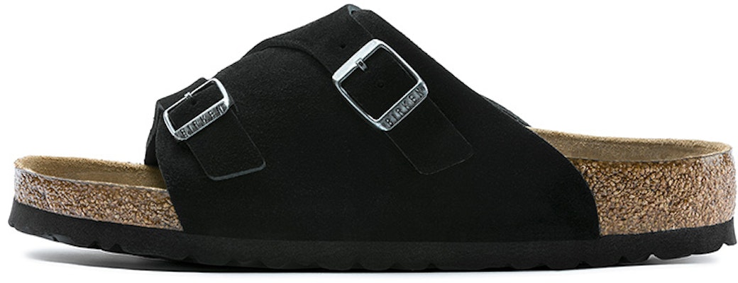 Birkenstock Zrich Soft Footbed Suede Leather 1009528 Black Sandals