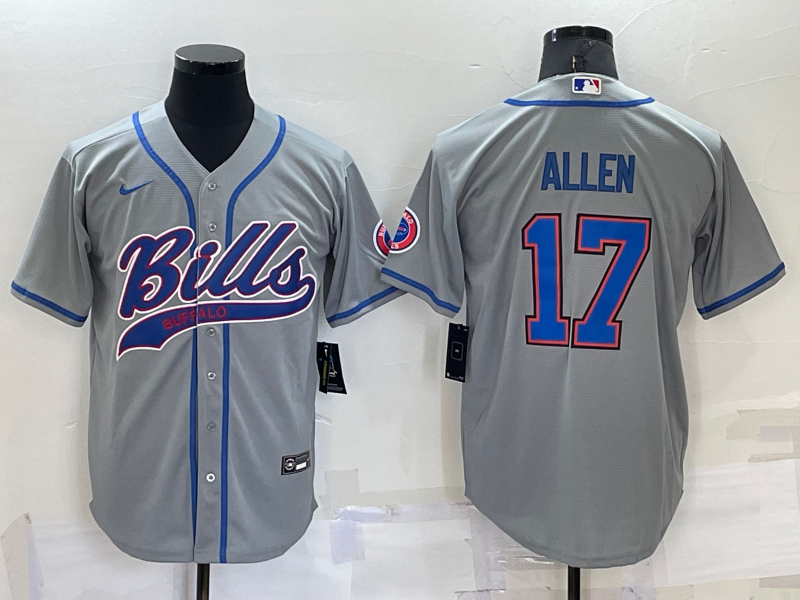 Men's Buffalo Bills Josh Allen Gray Game Jersey Joint Edition