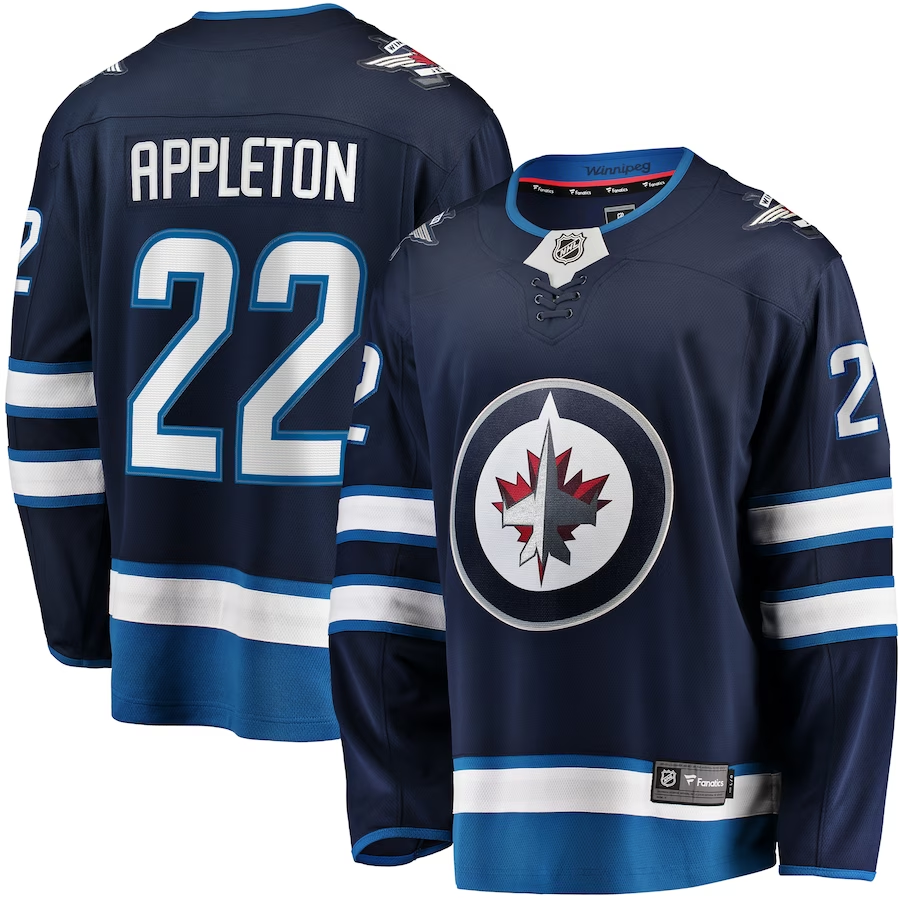Men's Winnipeg Jets Mason Appleton Navy Player Game Jersey
