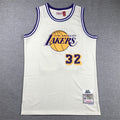 Men's Los Angeles Lakers Magic Johnson Cream Hardwood Classics Swingman Jersey