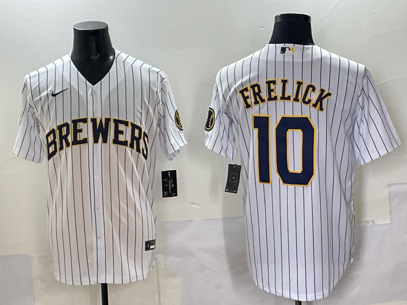 Men's Milwaukee Brewers Sal Frelick White Replica Player Jersey