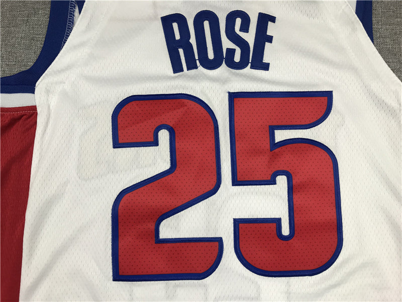 Men's Detroit Pistons Derrick Rose White 2021/22 Fast Break Replica Jersey