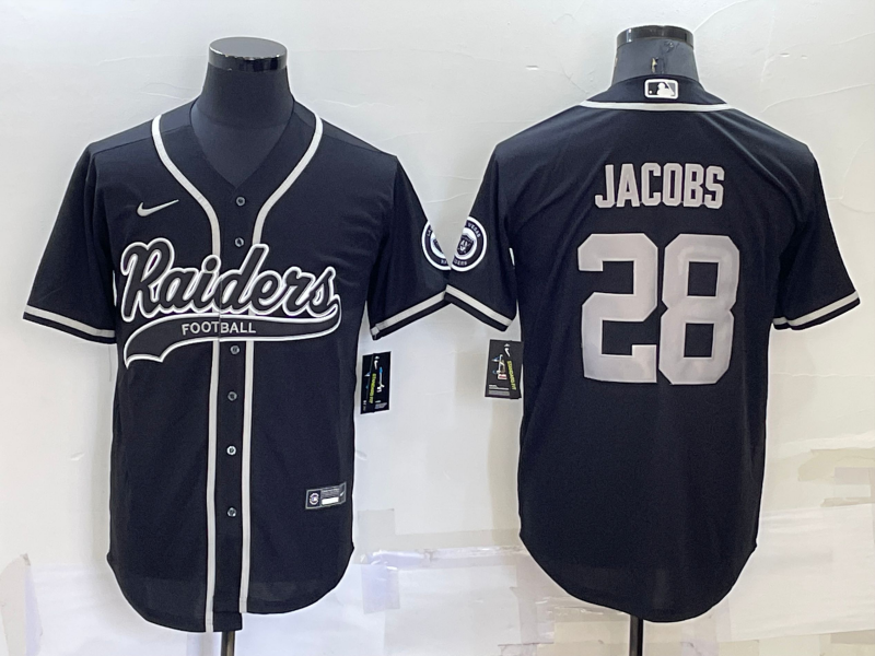 Men's Las Vegas Raiders Josh Jacobs Black Game Jersey Joint Edition