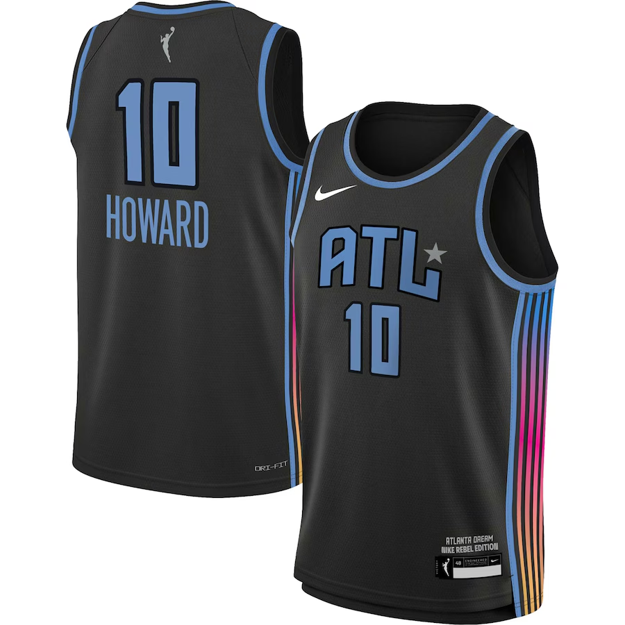 Men's Atlanta Dream Rhyne Howard Black Anthracite 2021 Rebel Edition Victory Player Jersey