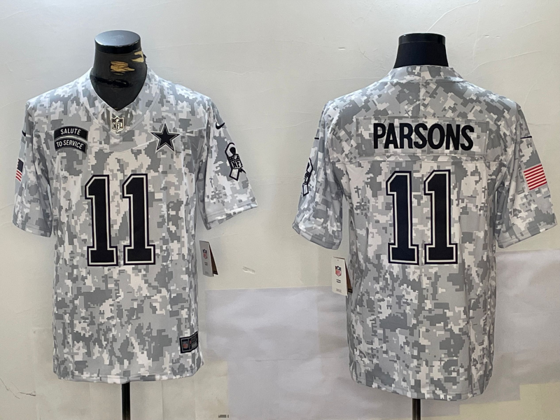 Men's Dallas Cowboys Micah Parsons Arctic Camo 2024 Salute to Service Limited Jersey