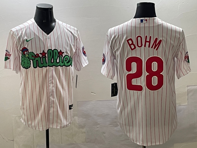 Men's Philadelphia Phillies Alec Bohm White Replica Team Jersey