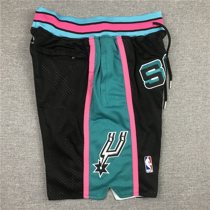Men's San Antonio Spurs Black Hardwood Classics Basketball Shorts