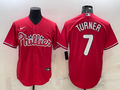 Men's Philadelphia Phillies Trea Turner Red Replica Player Jersey