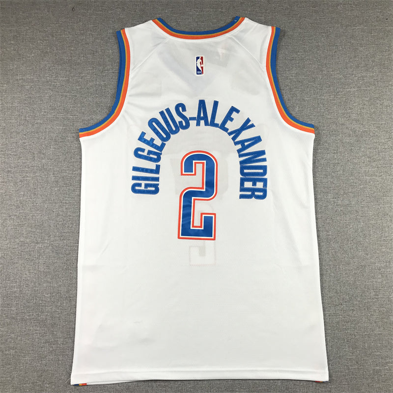 Men's Oklahoma City Thunder Shai Gilgeous-Alexander White 2022/23 Fast Break Replica Jersey - Association Edition