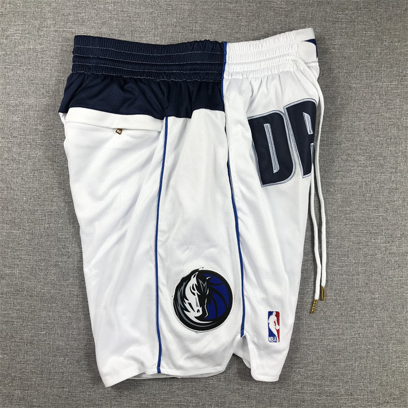 Men's Dallas Mavericks White Pocket Shorts