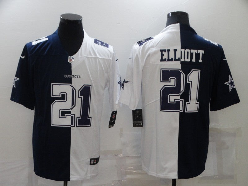 Men's Dallas Cowboys Ezekiel Elliott Navy/White Game Jersey