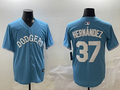 Men's Los Angeles Dodgers Teoscar Hernandez Light Blue Limited Player Jersey