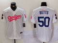 Men's Los Angeles Dodgers Mookie Betts White Limited Game Player Jersey