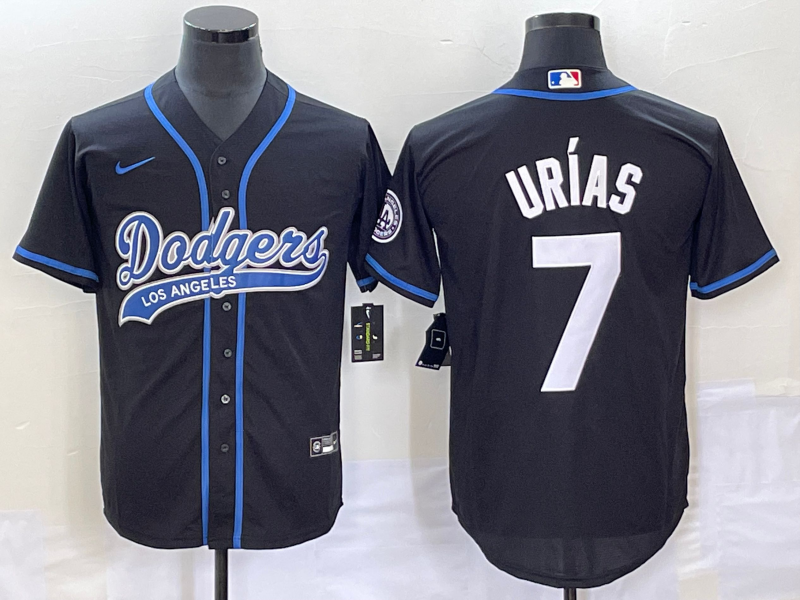 Men's Los Angeles Dodgers Julio Urias Black Player Jersey Joint Edition