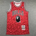 Men's Chicago Bulls Bape Red 1997-98 Hardwood Classics Authentic Jersey