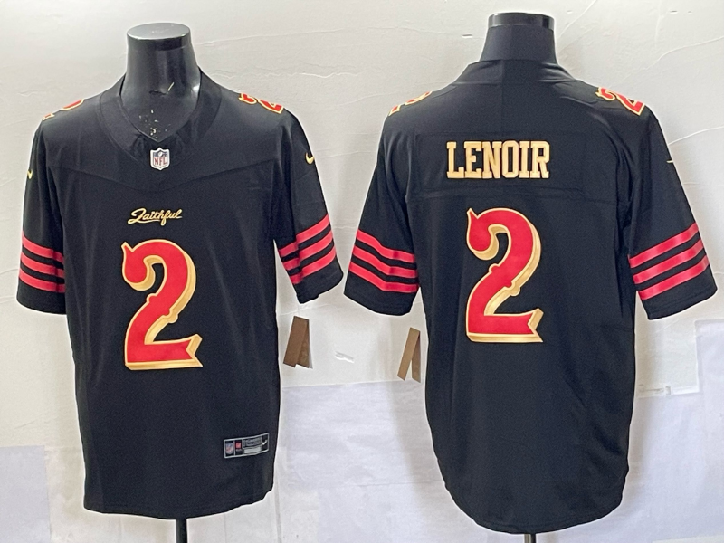 Men's San Francisco 49ers Deommodore Lenoir Black 2025 Rivalries Collection Game Jersey