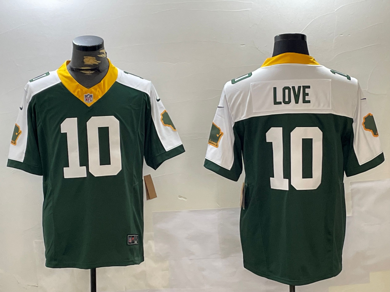Men's Green Bay Packers Jordan Love Green Team Game Jersey