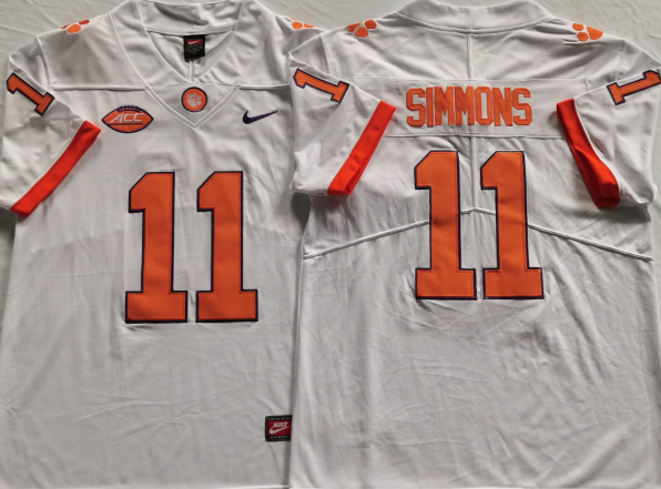 Men's Clemson Tigers Isaiah Simmons White Game Jersey