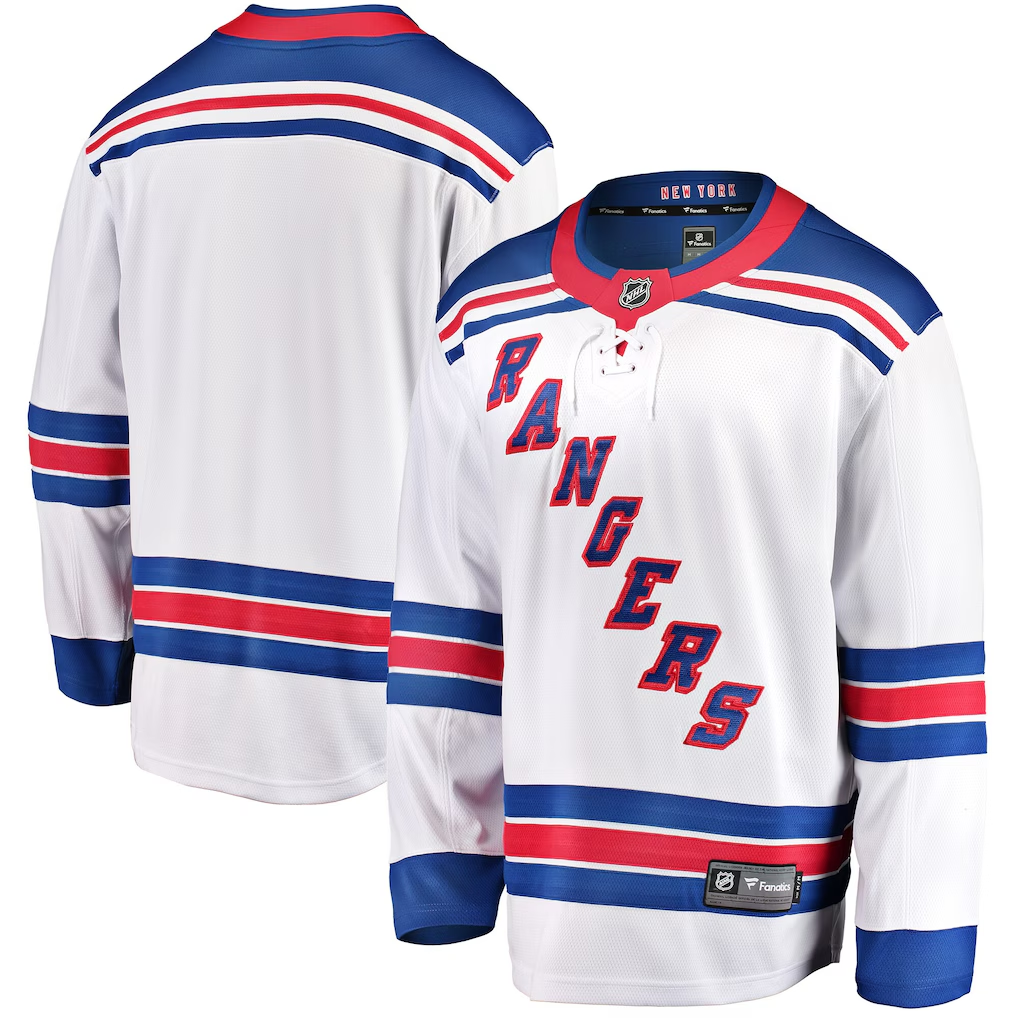 Men's New York Rangers Fanatics White Breakaway Away Blank Jersey