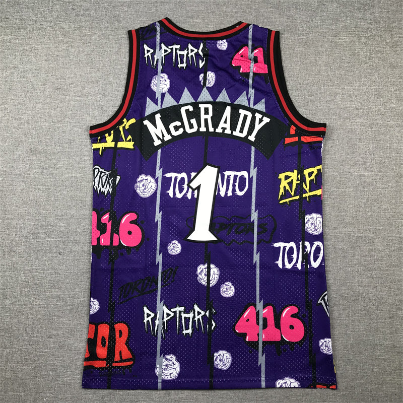Men's Toronto Raptors Tracy McGrady Purple Swingman Player Jersey - Graffiti Edition