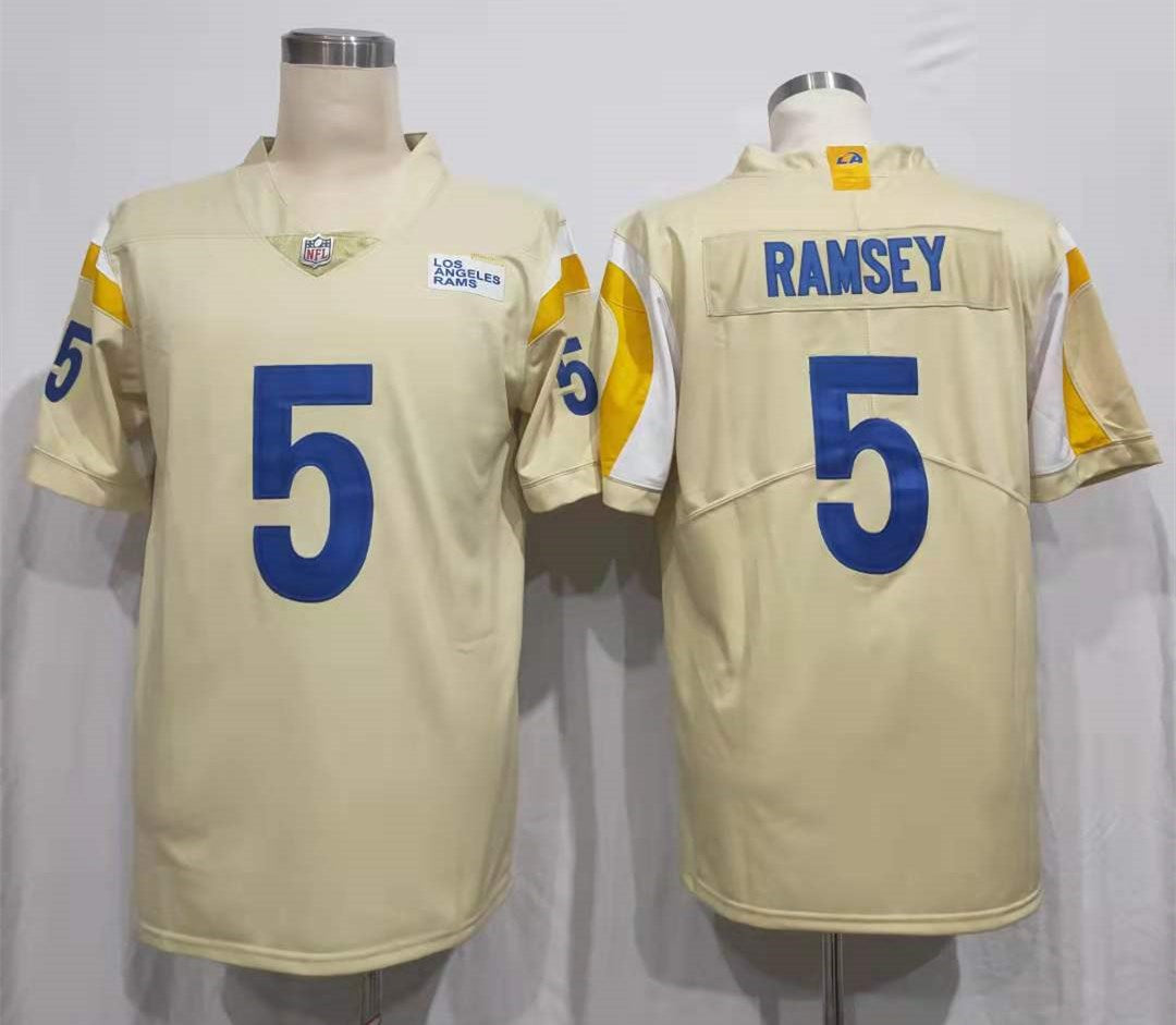 Men's Los Angeles Rams Jalen Ramsey Beige Vapor Limited Jersey