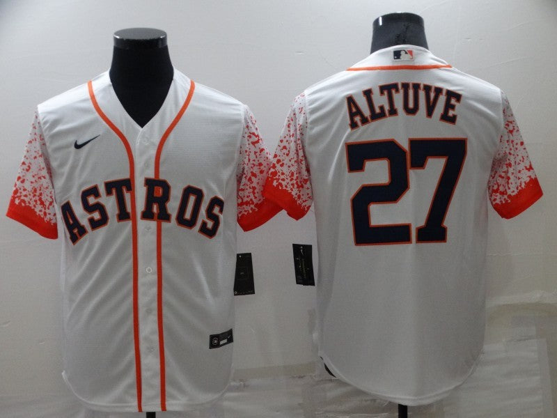 Men's Houston Astros Jose Altuve White Alternate Game Jersey