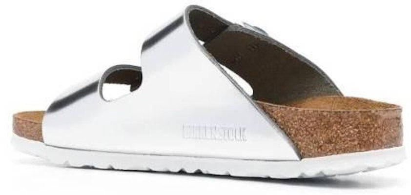 Birkenstock 1005961 Metallic Silver Flat Sandals