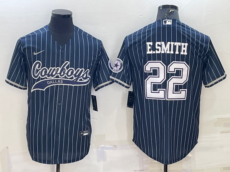 Men's Dallas Cowboys Emmitt Smith Navy Player Jersey Joint Edition