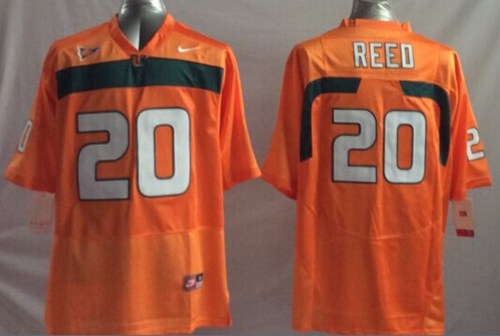 Men's Miami Hurricanes Ed Reed Orange Team Football Jersey
