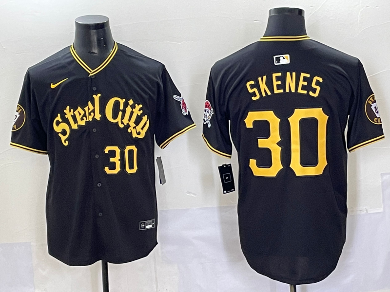 Men's Pittsburgh Pirates Paul Skenes Black Player Game Jersey