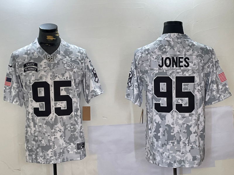 Men's Kansas City Chiefs Chris Jones Arctic Camo 2024 Salute to Service Limited Jersey