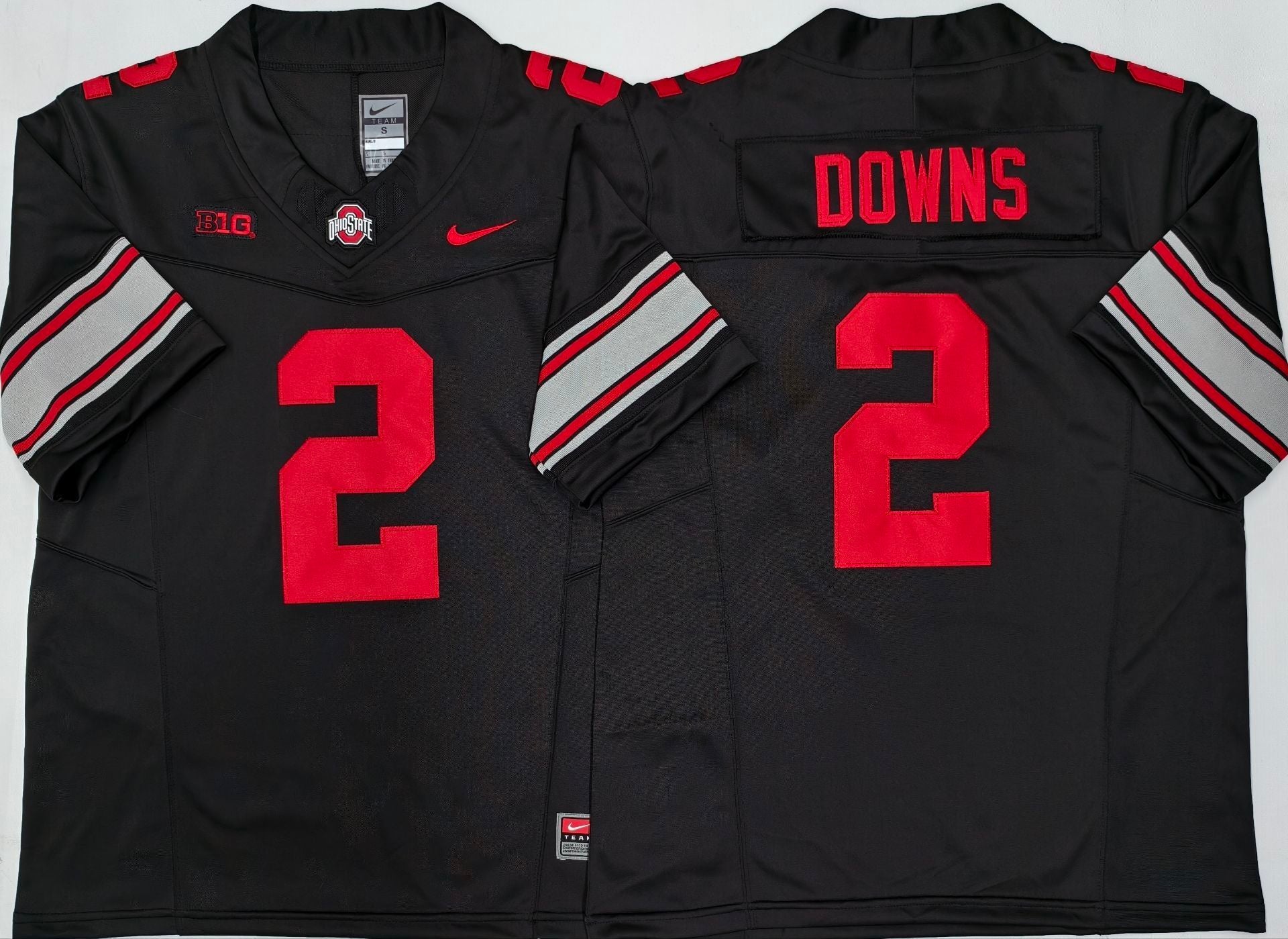 Men's Ohio State Buckeyes Caleb Downs Black Player Jersey