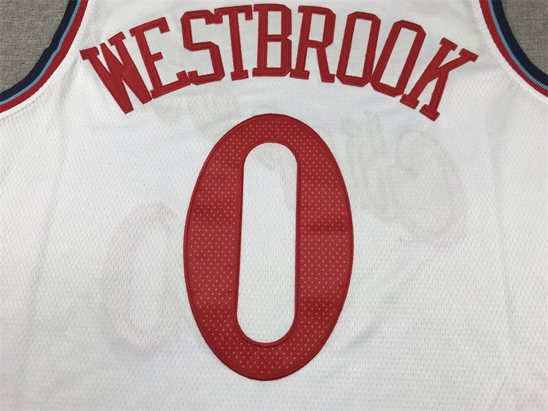 Men's LA Clippers Russell Westbrook White Swingman Jersey