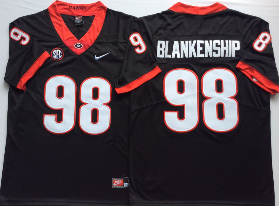 Men's Georgia Bulldogs Rodrigo Blankenship Black Player Game Jersey