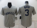 Men's New York Yankees Babe Ruth Gray Replica Baseball Jersey