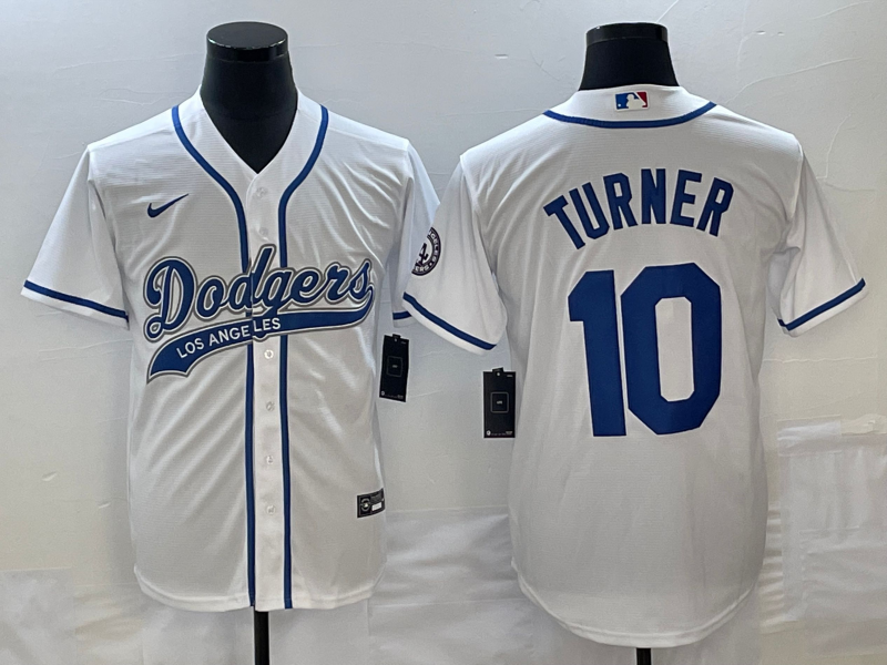Men's Los Angeles Dodgers Justin Turner White Player Jersey Joint Edition