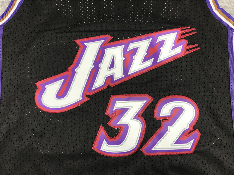 Men's Utah Jazz Karl Malone Black 1998-99 Hardwood Classics Swingman Jersey