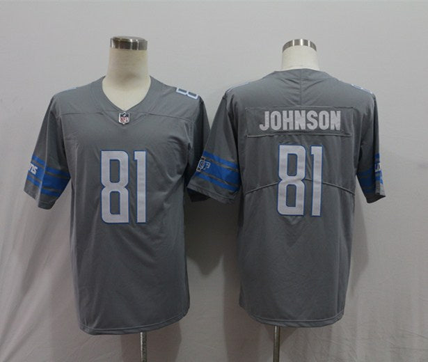 Men's Detroit Lions Calvin Johnson Gray Game Jersey