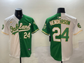 Men's Oakland Athletics Rickey Henderson White/Green Player Jersey