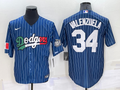 Men's Los Angeles Dodgers Fernando Valenzuela Blue Stitched Baseball Jersey