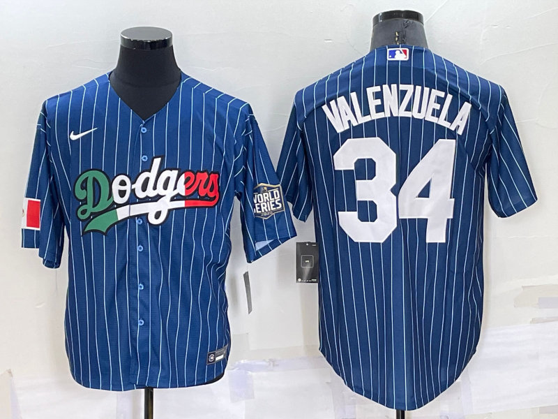 Men's Los Angeles Dodgers Fernando Valenzuela Blue Stitched Baseball Jersey