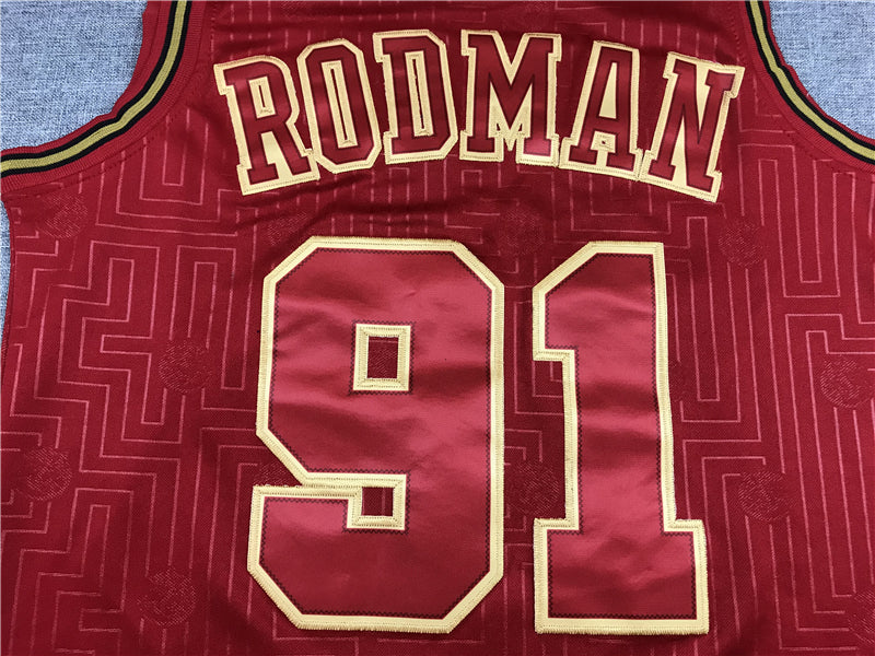 Men's Chicago Bulls Dennis Rodman Red Hardwood Classics Swingman Jersey