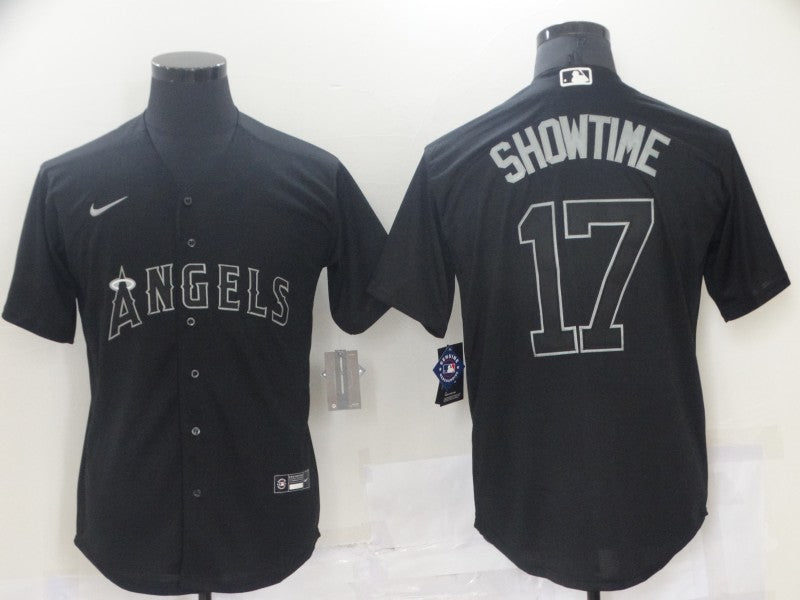 Men's Los Angeles Angels Shohei Ohtani Black Game Player Jersey