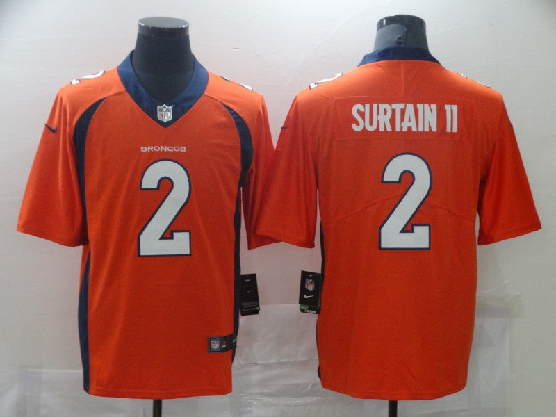 Men's Denver Broncos Patrick Surtain II Orange Game Jersey