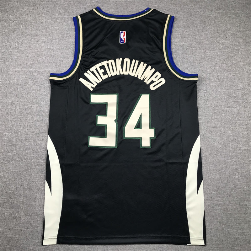 Men's Milwaukee Bucks Giannis Antetokounmpo Black Swingman Jersey - Statement Edition